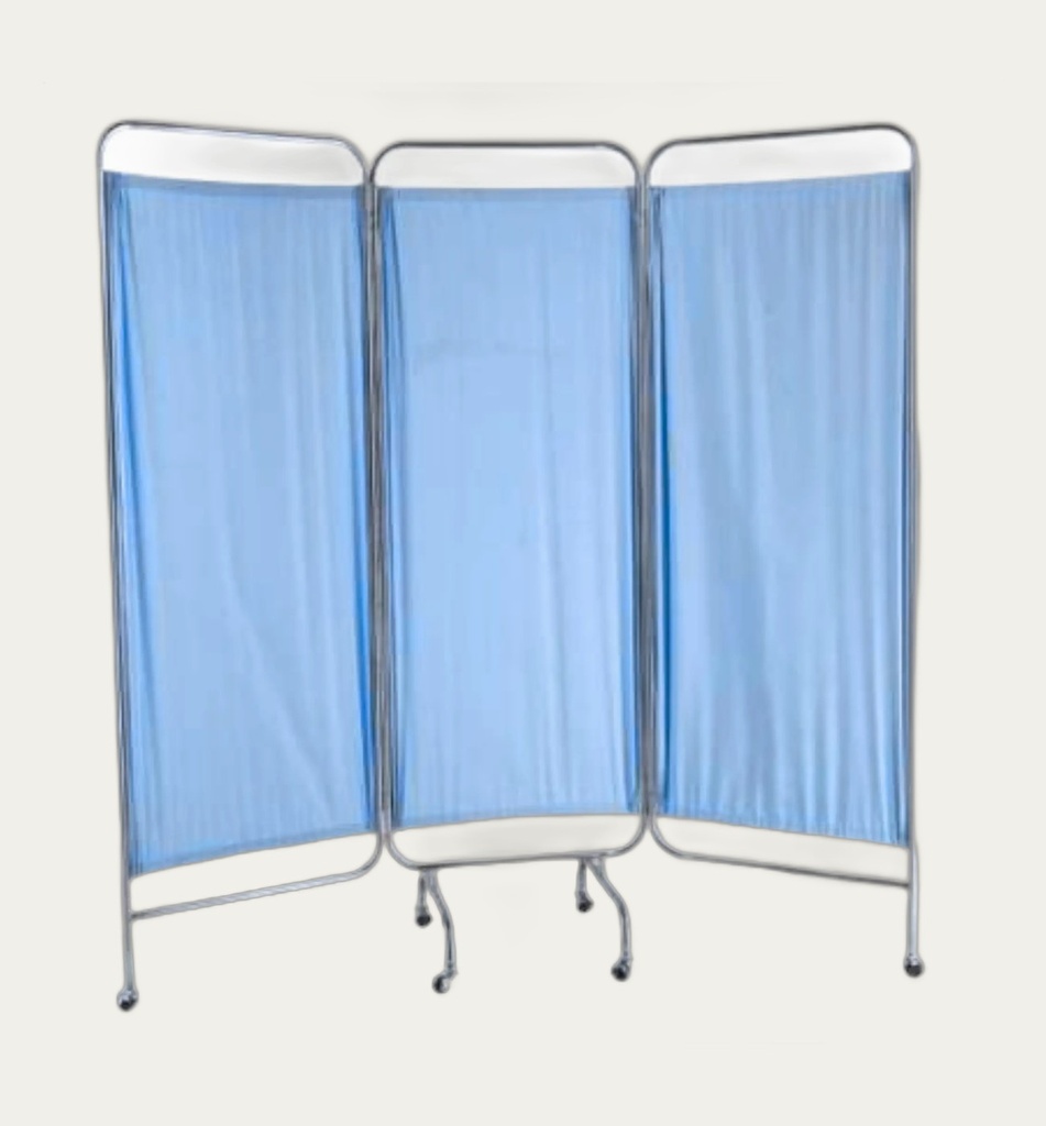 [1106] Stainless Steel Folding Screen, 3-Panel (Blue)