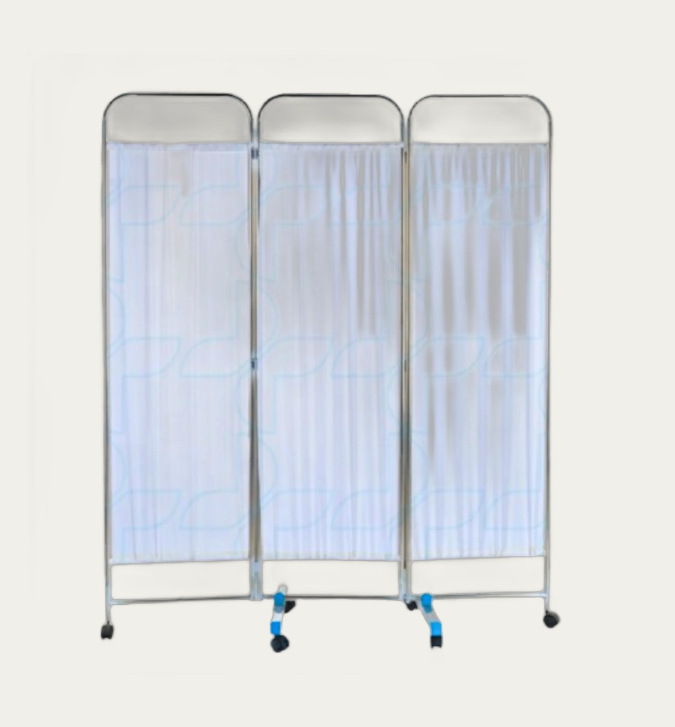 [2327] Wheeled Folding Screen, 3-Panel